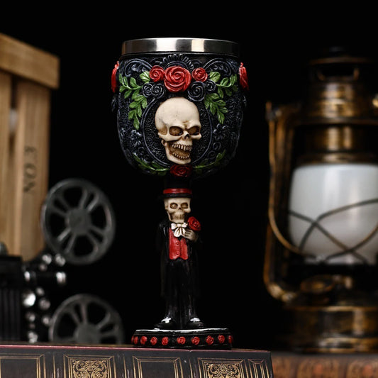 Red Rose Skeleton Goblet